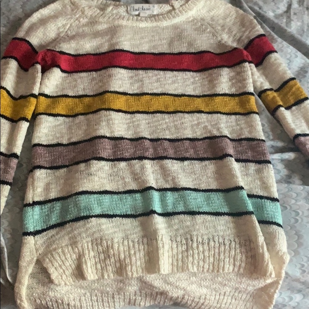 Striped sweater.